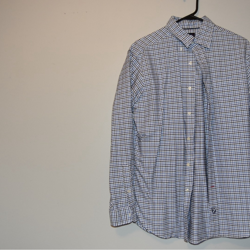Daniel Cremieux Blue and White Casual Button Down Shirt